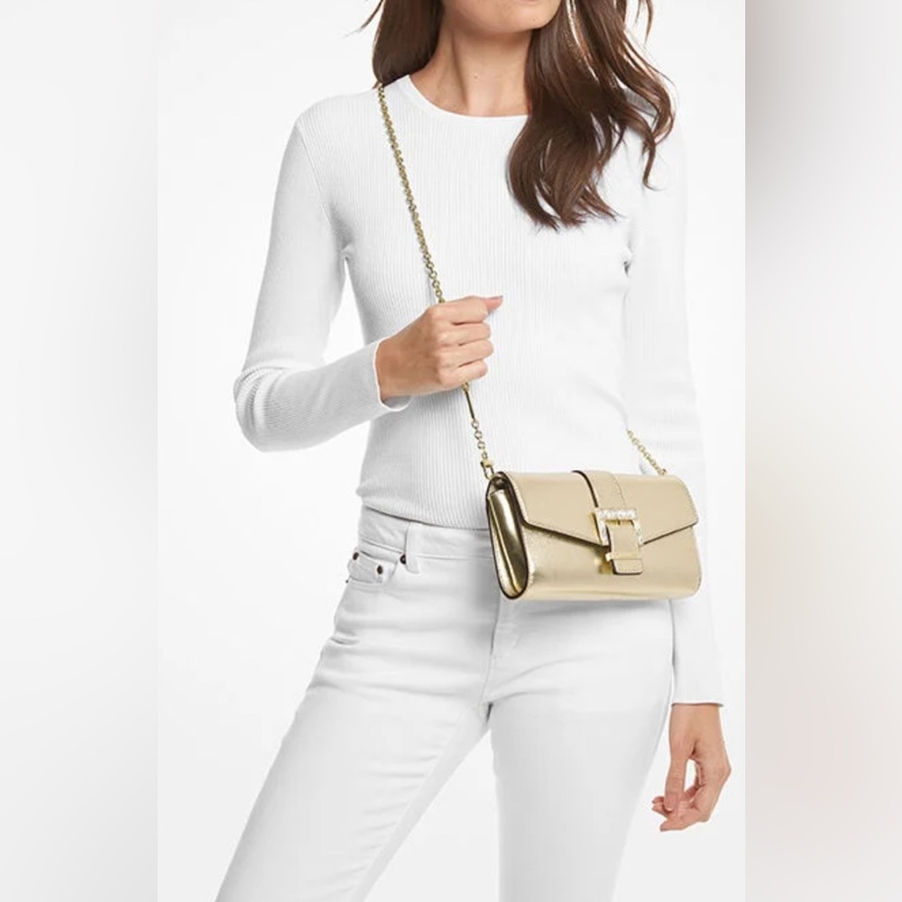 Michael Kors Penelope Medium Metallic Clutch